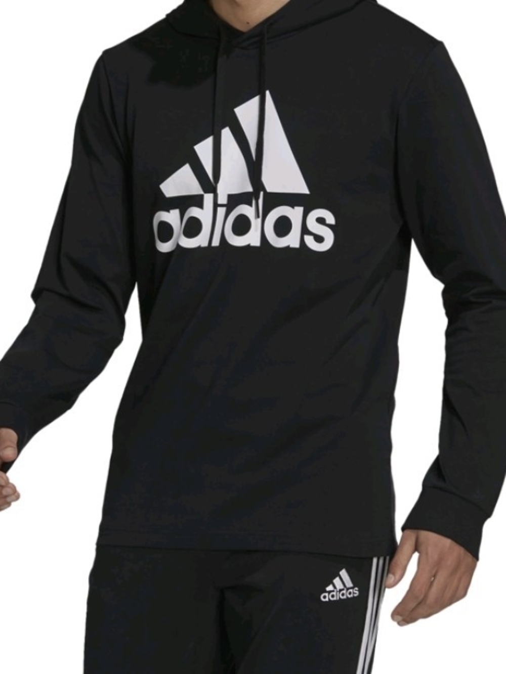 Adidas Black Hoodie with White Trefoil Logo